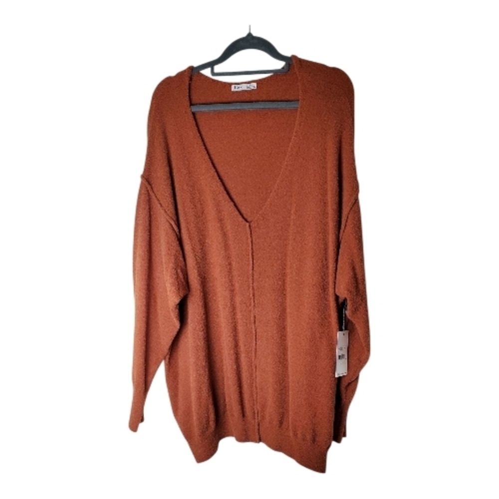 🇺🇸New Dex V-Neck Sweater in Warm Rust Size 2X